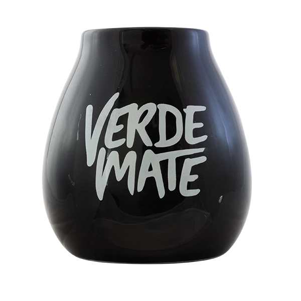 (II. kategoria) Tykwa Ceramiczna czarna z logo Verde Mate