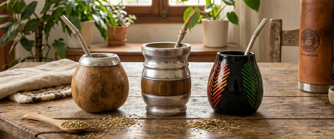 Matero do yerba mate – tykwa, naczynie z Palo Santo i matero ceramiczne