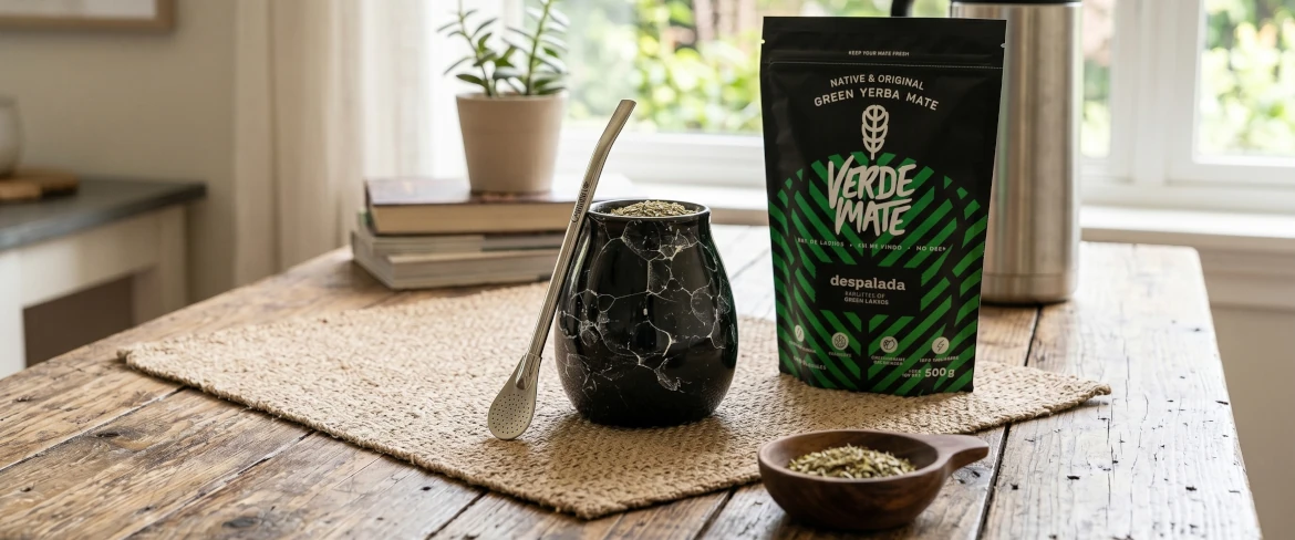 Zestaw do yerba mate – matero ceramiczne, bombilla i susz yerba mate