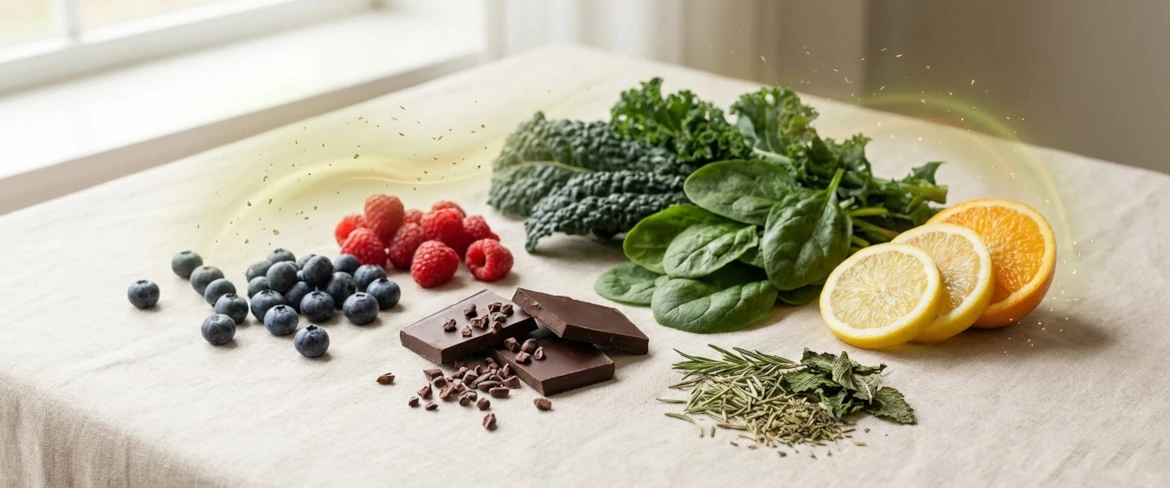 Produkty bogate w antyoksydanty – owoce, kakao, zioła i naturalne źródła przeciwutleniaczy