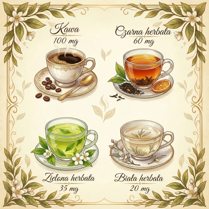 Czy biała herbata ma kofeinę? Porównanie zawartości kofeiny w kawie i herbatach