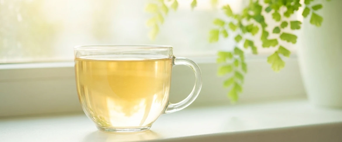 Biała herbata właściwości – jasny napar w filiżance