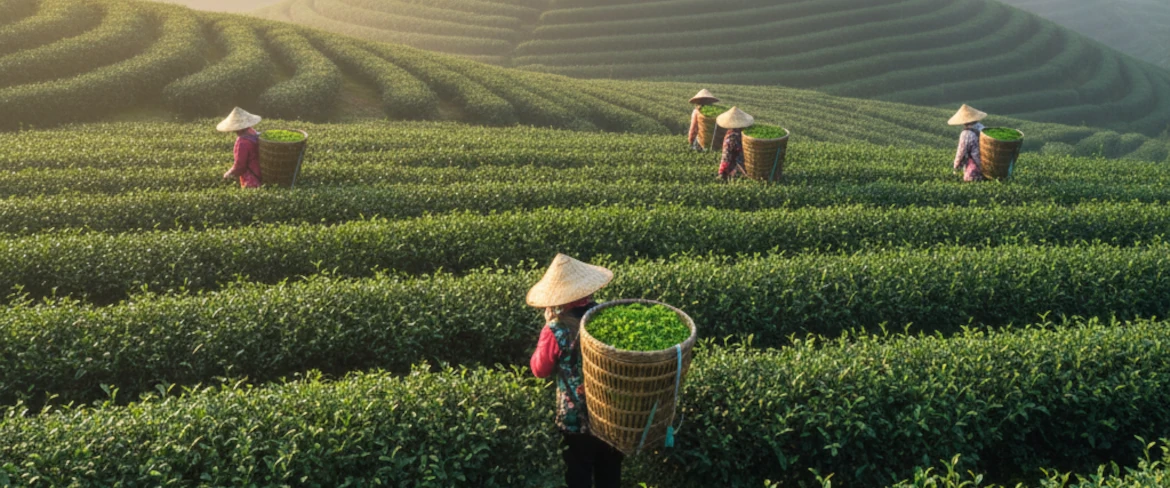 Plantacja herbaty Pu Erh w chińskiej prowincji Yunnan – pochodzenie czerwonej herbaty