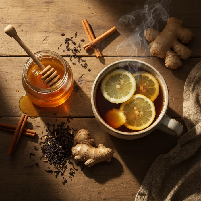 Herbata rozgrzewająca z imbirem i cytryną