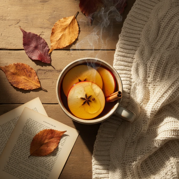 Herbata rozgrzewająca z cynamonem i jabłkiem