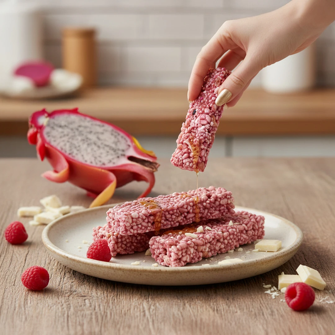 Batoniki z Pink Matcha i Nustino malinowym