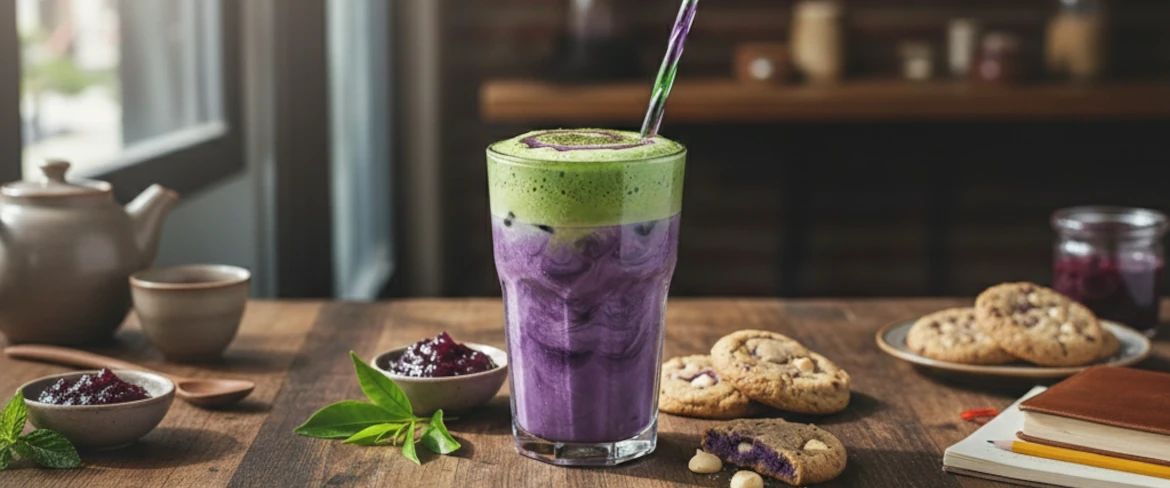 Fioletowa matcha – Purple Matcha z ube, fioletowy napój z fioletowego batata