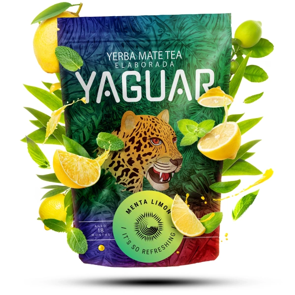 Yerba mate Yaguar Menta Limon z cytryną i miętą.