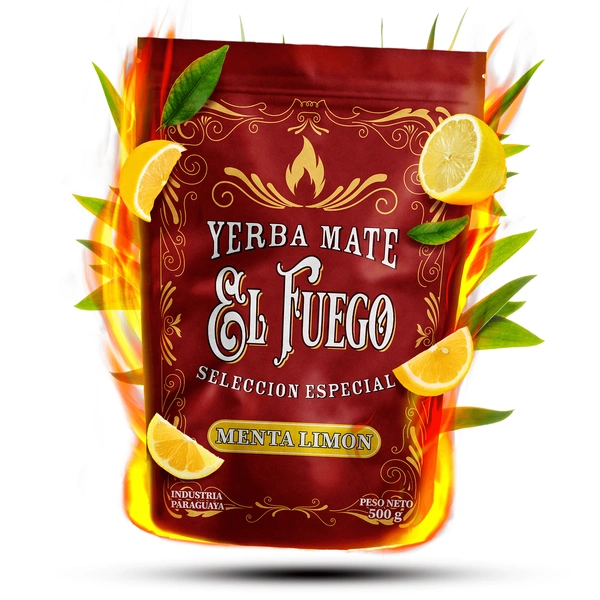 Mocna yerba mate z trawą cytrynową El Fuego Menta Limon