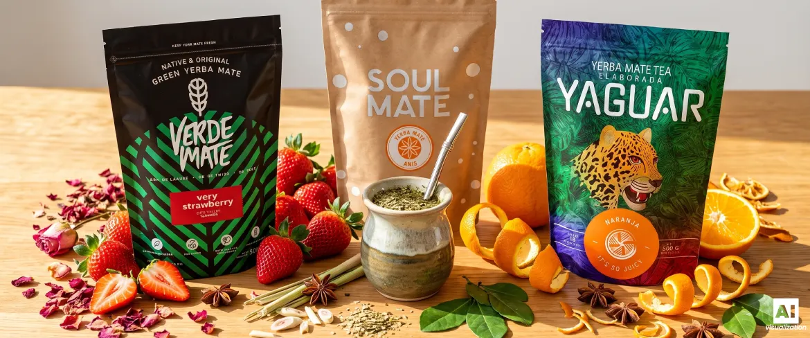 Smakowa yerba mate z truskawką, pomarańczą i anyżem oraz dodatkami owocowymi i ziołowymi.