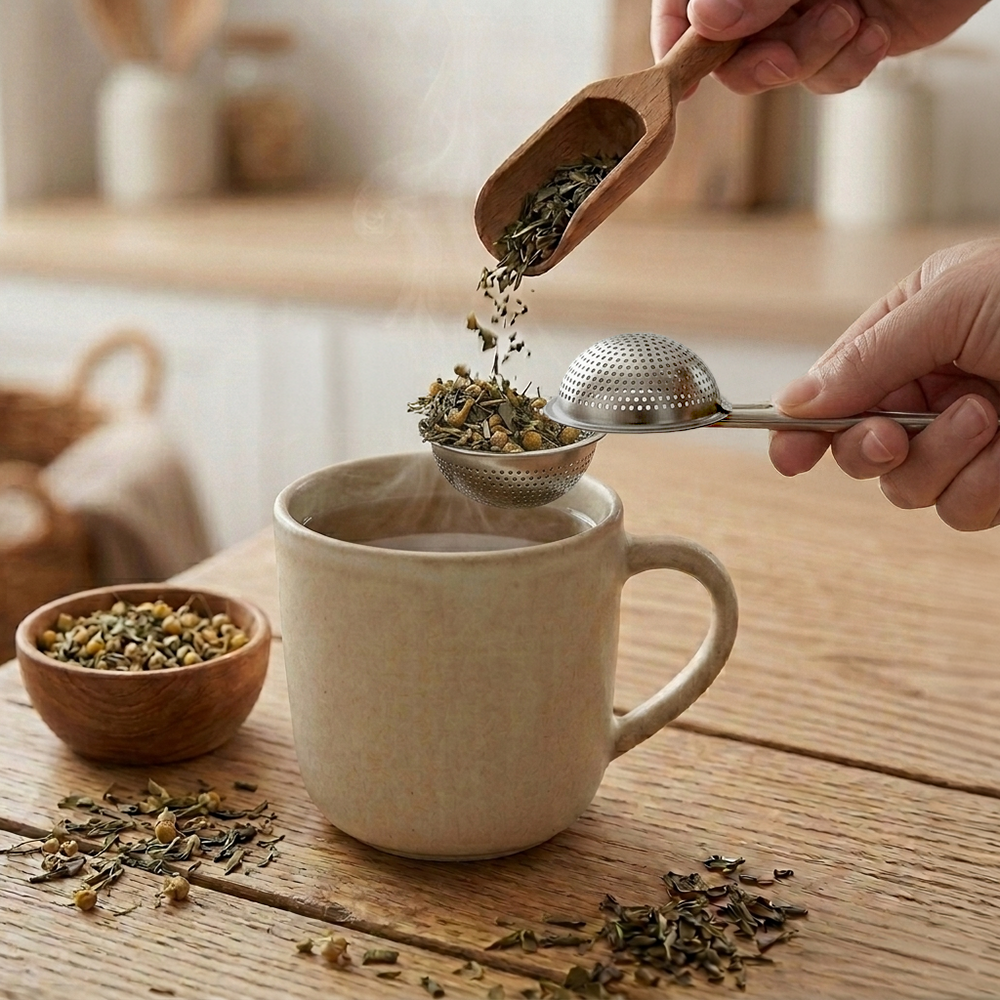 Zaparzacz do herbaty – kula z dźwignią