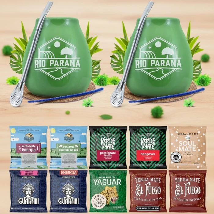 Zestaw yerba mate dla dwojga – 10 próbek yerba mate i podwojone akcesoria