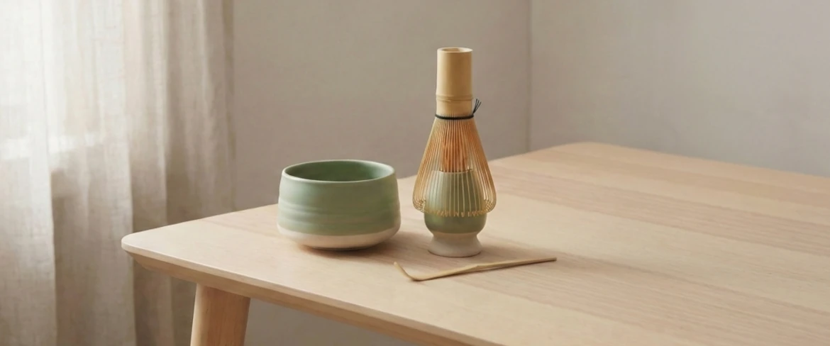 Zestaw do parzenia matchy z matchawanem, chasenem matcha i podstawką kusenaoshi