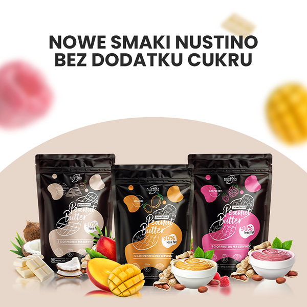 Nowe smaki Nustino! Wypróbuj masło orzechowe z mango, maliną, kokosem i białą czekoladą