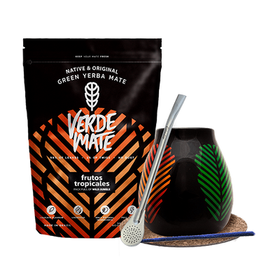 Zestaw Yerba Mate: Verde Mate Frutos Tropicales 500g + Matero + Bombilla