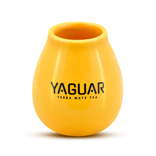Tykwa Ceramiczna żółta z logo Yaguar - 350 ml