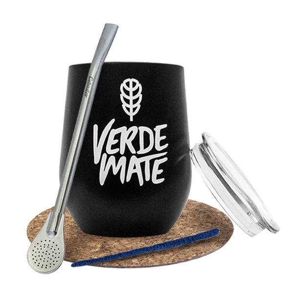 Zestaw akcesoriów do yerba mate: matero termiczne TermoLid + bombilla