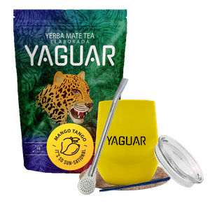 Zestaw Yerba Mate: Yaguar Mango Tango 500g + TermoLid + Bombilla