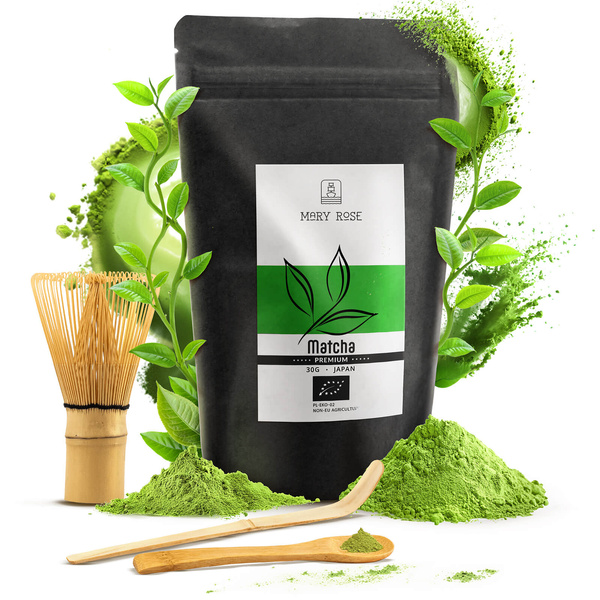 Zestaw PREMIUM do parzenia herbaty matcha: japońska matcha BIO premium 30g + akcesoria