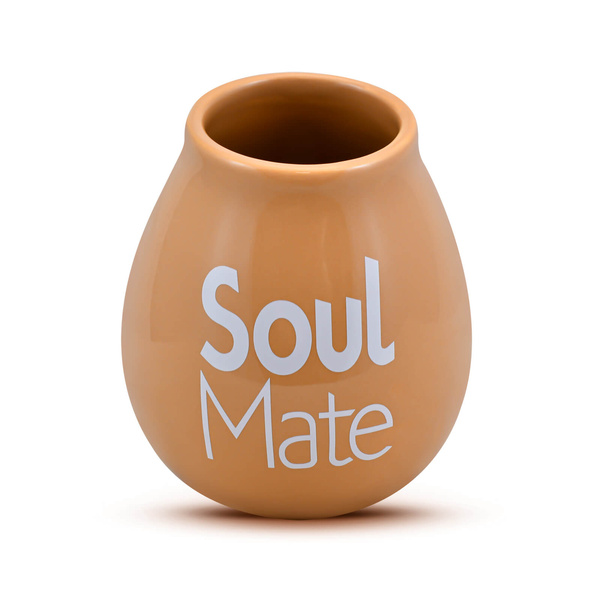 Tykwa Ceramiczna beżowa z logo Soul Mate - 350 ml