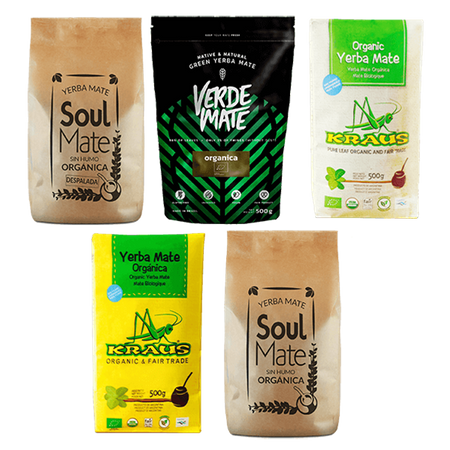 Zestaw Yerba Mate Organiczna różne rodzaje 5x0,5kg