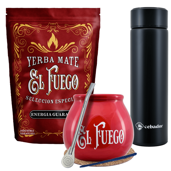 Zestaw Yerba Mate El Fuego MOC 500g Tykwa termos