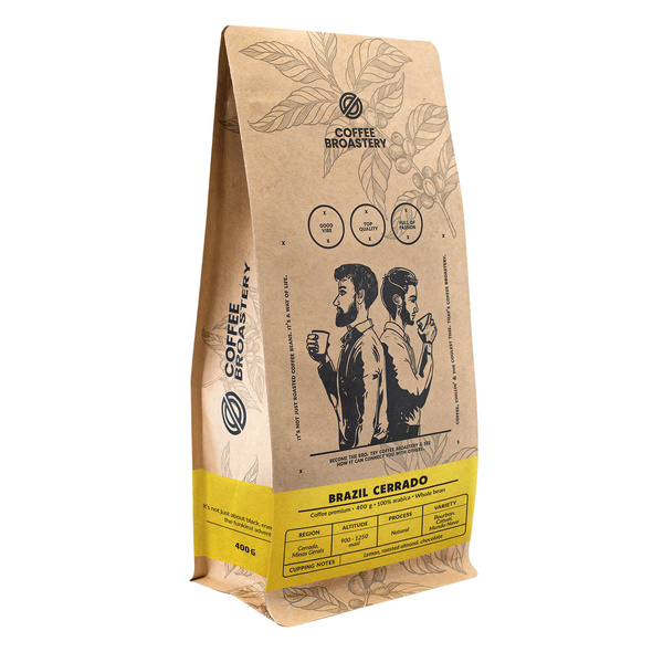 Bro Coffee Roastery - Kawa ziarnista Brazil Cerrado Premium 400 g