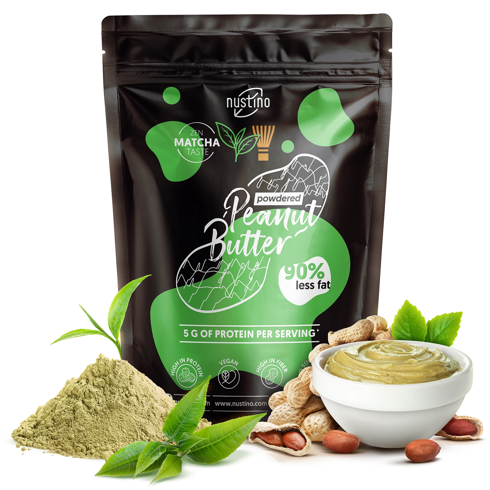 Masło orzechowe w proszku Nustino Matcha
