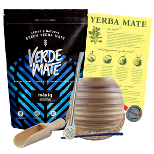 Zestaw Startowy Yerba Mate: Verde Mate Mas IQ 500g + Matero + Bombilla