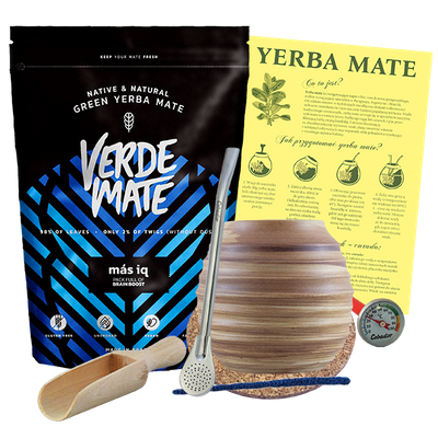 Zestaw Startowy Yerba Mate: Verde Mate Mas IQ 500g + Matero + Bombilla