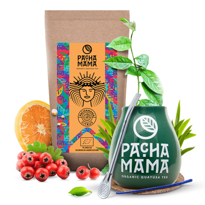 Zestaw Guayusa Pachamama Citrus 100g + Matero + Bombilla