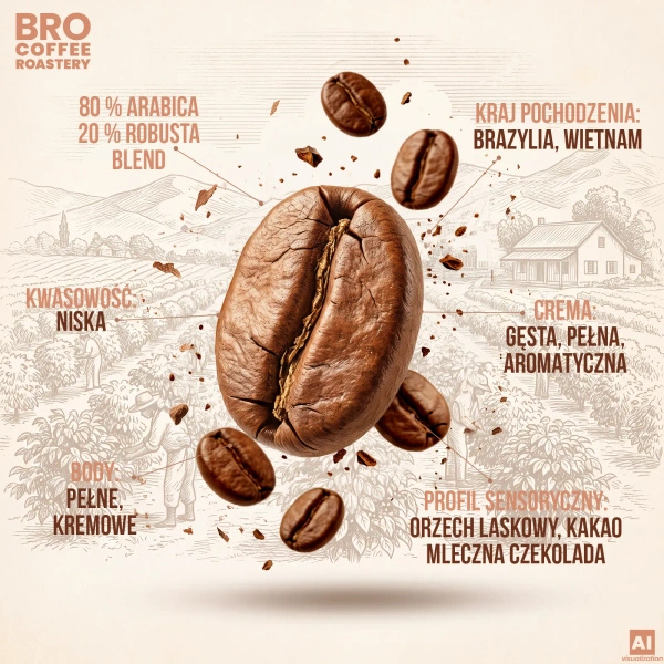 Bro Coffee Roastery – Kawa ziarnista Crema Rumba 1 kg