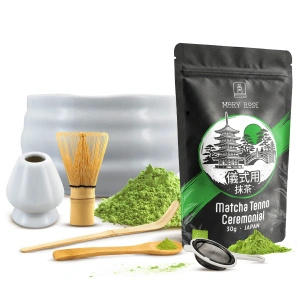 Zestaw ceremonialny do parzenia herbaty matcha: japońska matcha BIO ceremonialna 30g + akcesoria