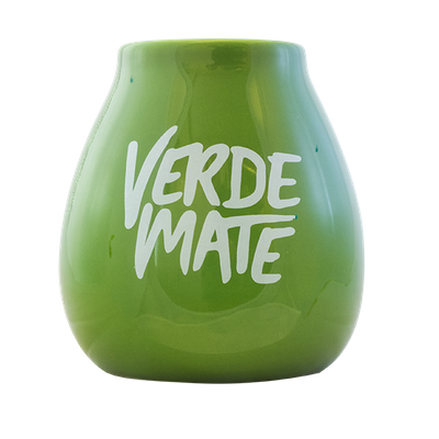 (II. kategoria) Tykwa Ceramiczna zielona z logo Verde Mate - 350ml