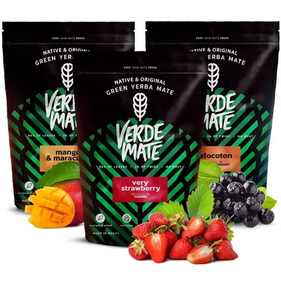 Zestaw yerba mate Verde Mate Green Owocowe 3x500 1,5kg
