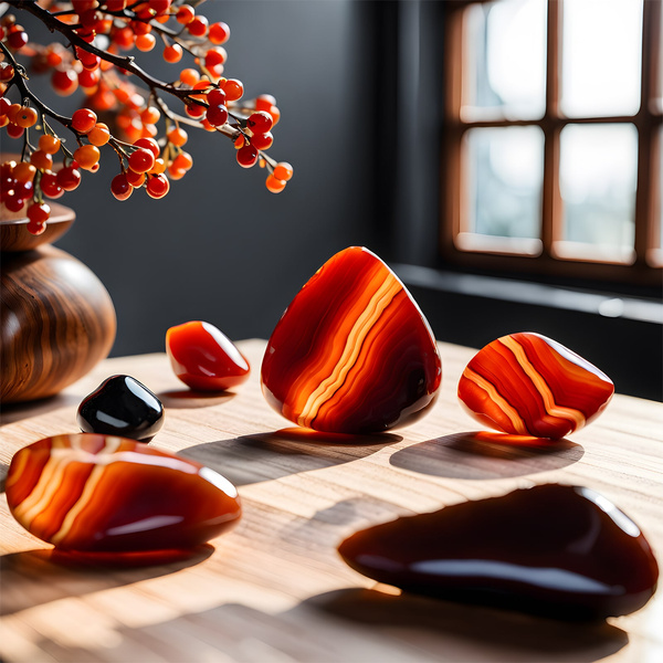 Zestaw naturalnych kamieni i kryształów - ezoteryka, joga, medytacja 7 szt. i kadzidzło