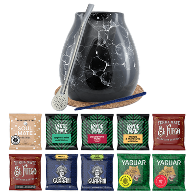 Zestaw Yerba Mate 10x50g Tykwa Marmol Bombilla