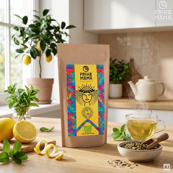 Zestaw Guayusa Pachamama Menta Limon 100g akcesoria
