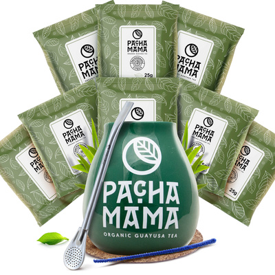 Zestaw Guayusa Pachamama: próbki 8x25g + Matero + Bombilla