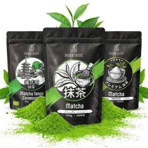 Zestaw 3 herbat matcha BIO z Japonii: ceremonialna + premium + kulinarna