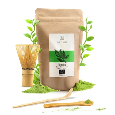 Zestaw Matcha BIO 100g + Chasen i Chashaku
