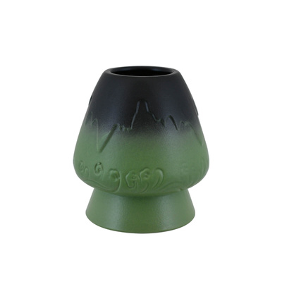 Kusenaoshi – Ceramiczna podstawka pod Chasen – Mountain (zielona)