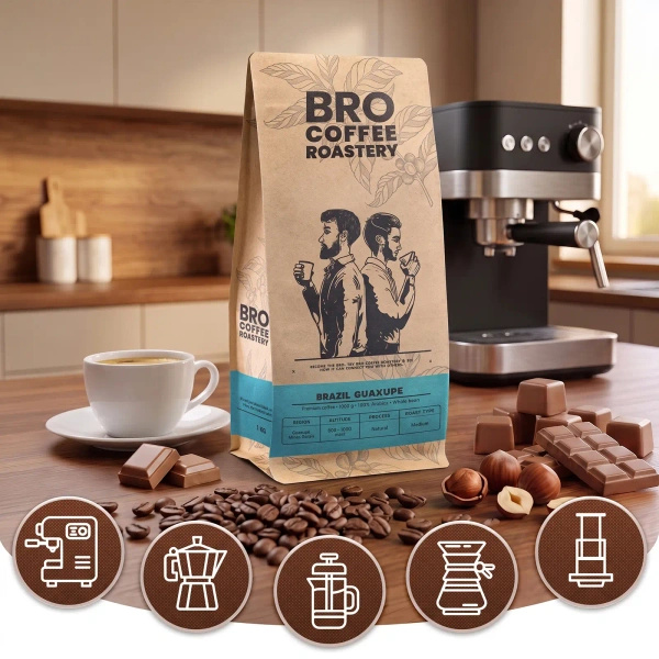 Zestaw kawa Bro Coffee Roastery Brazil Guaxupe + Brazil Samba 2x1kg (2kg)