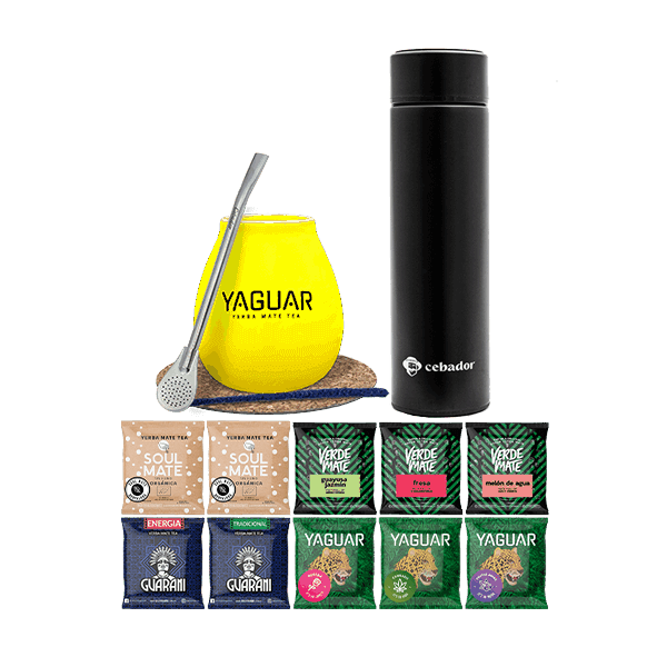 Zestaw Yerba Yaguar Mate 500g Tykwa 10x50g termos