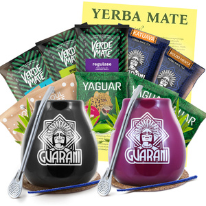 Zestaw Startowy Yerba Mate dla Dwojga: próbki 10x50g + 2x Matero + 2x Bombilla