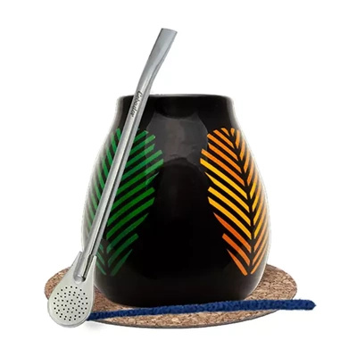 Zestaw Tykwa kolorowa + Bombilla 19cm Yerba Mate