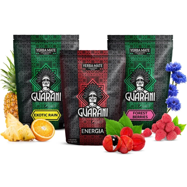Zestaw Yerba Mate Guarani energia i owoce 3x500g