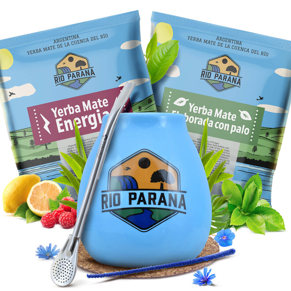 Zestaw yerba mate Rio Parana 2x50g Tykwa + Bombilla