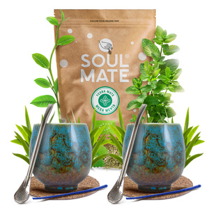 Zestaw Yerba Mate Soul Mate 500g 0,5kg 2x Matero + 2x Bombilla