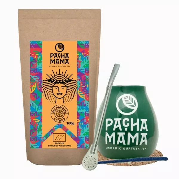 Zestaw Guayusa Pachamama Citrus 100g + Matero + Bombilla